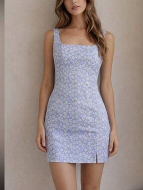 MABLE Pastel Blue Daisy Sundress